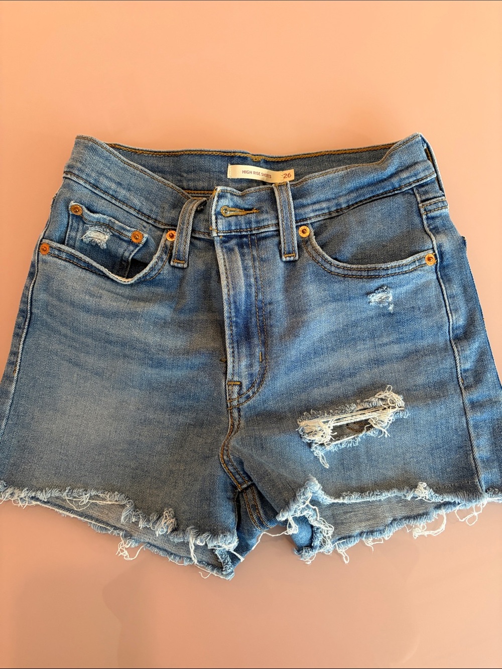 Levi’s High-Rise Distressed Women's Denim Shorts - Light Blue